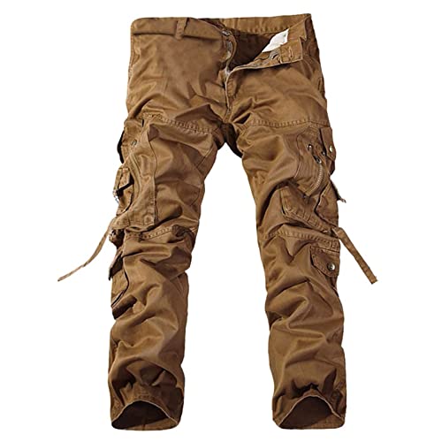 Cargohose Herren Schwarz Baggy Freizeithose Treckinghose Lässige Casual Stoffhose Herbst Baggy Golfhose Günstig Sportlich Arbeitshose Bequeme Jogginghose von Guotobe