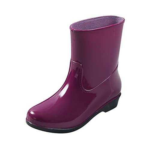 Damen Gummistiefel Oversized Stiefel Regenstiefel Breiter Fuß Pink Regenschuhe Mit Stulpe Aesthetic Vintage Stiefeletten Elegant Rutschfeste Gartenschuhe Freien Autowäsche Gummischuhe von Guotobe