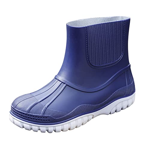 Gummistiefel Herren Schwarz Rain Boots Regenschuhe Sommer Herbst Halbhoch Reitstiefel Außenbereich Aesthetic Vintage Stiefel Kurz Oversized Gartenschuhe Mode Regenstiefel von Guotobe