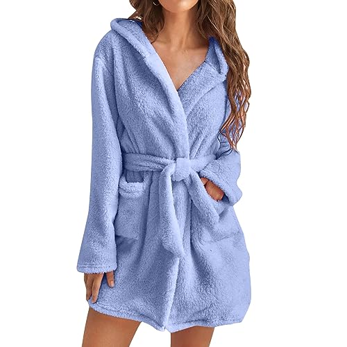 Guotobe Bademantel Damen Baumwolle Bathrobe Herbst Und Winter Badehandtuch Lang Urlaub Saunabademantel Casual Bequeme Hausmantel Schnelltrocknend Leicht Nachtwäsche Warm Badeponcho von Guotobe