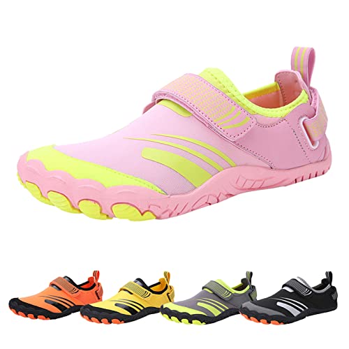 Guotobe Barfuss Schuhe Damen Atmungsaktiv Sommer Laufschuhe Fitnessschuhe rutschfest Sport Barfußschuhe Traillaufschuhe Outdoor Leicht Barfuss Schuhe Turnschuhe Camping Weiß Badeschuhe Sneaker von Guotobe