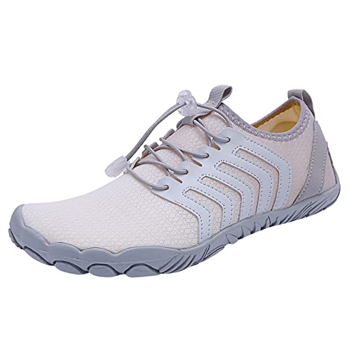 Guotobe Barfuss Schuhe Damen Weiß Sport Laufschuhe Traillaufschuhe Leicht Atmungsaktiv Barfuss Schuhe Barfußschuhe Schwarz rutschfest Fitnessschuhe Turnschuhe Weiß Wasserfest Wanderschuhe Badeschuhe von Guotobe