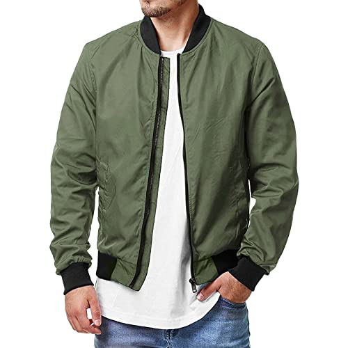 Guotobe Bomber Jacke Herren Lässige Sportlich College Jacke Fliegerjacke Schwarz Kurz Übergangsjacke Bomberjacke Einfarbig Leichte Pilotenjacke Trainingsjacke Frühling Sommer Basic Baseball Jacke von Guotobe