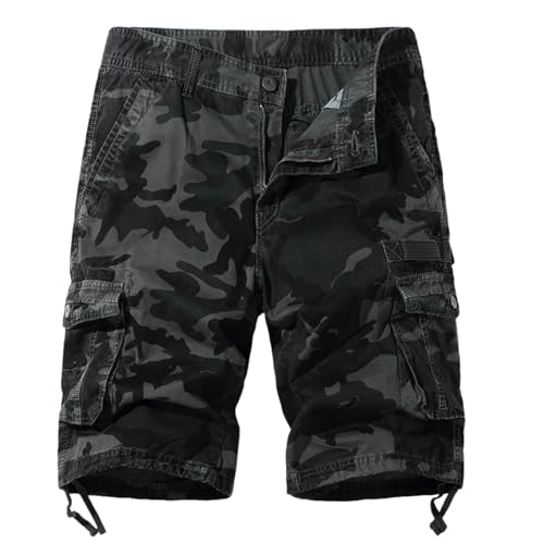 Guotobe Kurze Hose Herren Sommer Bermuda Kurze Hosen Shorts Sport mit Taschen Leichte Cargohose Freizeithose Kurz Atmungsaktiv Cargo Shorts Laufshorts Baggy Baumwolle Funktionshose Sommerhose von Guotobe