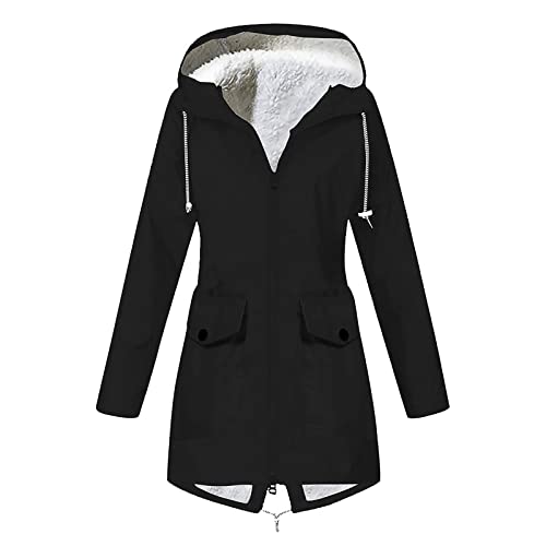 Guotobe Regenjacke Festival Damen Übergangsjacke Kapuzenjacke Dünne Leicht Regenmantel Meine Bestellungen Anzeigen Sport Trenchcoat Einfarbig Atmungsaktiv Outdoorjacke Regenparka Frauen von Guotobe