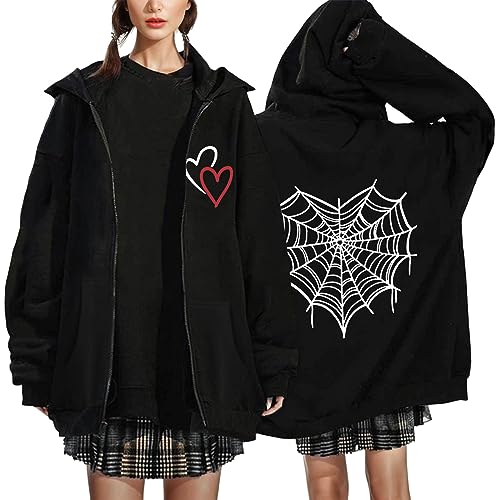 Guotobe Stray Kids Merch Hoodie Damen Gothic Kapuzenjacke Kapuzenpullover Aesthetic Vintage Langarml Hoodies Jacke Oversize Y2k E-Girl Sweatjacke Übergroße Freizeit Sommerpullover Kpop Kaputzenpullis von Guotobe