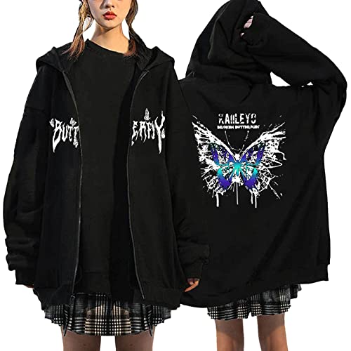 Guotobe Stray Kids Merch Hoodie Damen Gothic Kapuzenjacke Kapuzenpullover Aesthetic Vintage Langarml Hoodies Jacke Oversize Y2k E-Girl Sweatjacke Übergroße Freizeit Sommerpullover Kpop Kaputzenpullis von Guotobe