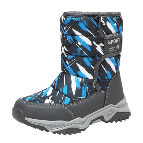 Guotobe Winterstiefel Kinder Schwarz Kinderschuhe Schneestiefel Weiß Trekking Stiefel Große Größen Warm Stiefeletten rutschfeste Leicht Schuhe wasserdichte Schlupfstiefel Thermo Boots von Guotobe