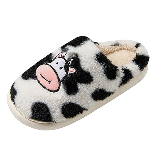 Hausschuhe Damen Weiche Slipper Hauslatschen Leichte mit Gummisohle Gästeschuhe mit Rückstellschaum Home Pantoffeln Rosa Baumwolle Filzhausschuhe Herbst Und Winter Freizeitschuh von Guotobe