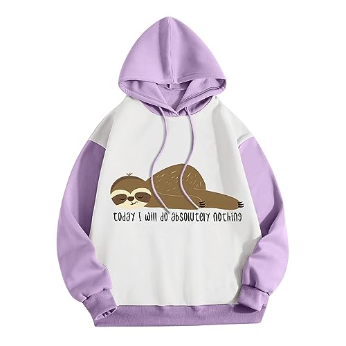 Hoodie Damen Kawaii Cartoon Kapuzenpullover Teenager Mädchen Hoodie Herbst Winter Sportshirt Leicht Bequeme Sweatjacke Casual Sweatshirt Kapuze Sport Outerwear Langarm Warme Pullover Oberteile von Guotobe