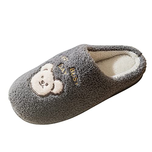 Pantoffeln Herren für Den Alltag Gästeschuhe Filzpantoffeln mit Gummisohle Plüsch Hausschlappen Klassische Home Hauslatschen mit Starker Filzlaufsohle Grey Filzhausschuhe Leichte Slipper von Guotobe