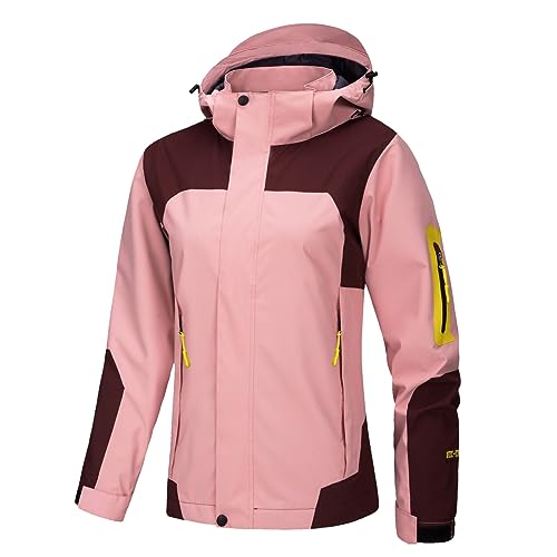 Regenjacke Damen Wasserdicht Atmungsaktiv 5xl Große Größen Regenmantel Schwarz Softshelljacke Gelb Outdoorjacke Übergangsjacke Leichte Jacke mit Kapuze für Frühlings Herbst zum Wandern Fahrrad von Guotobe