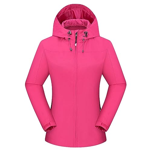 Regenjacke Damen Wasserdicht Atmungsaktiv 5xl Große Größen Regenmantel Schwarz Softshelljacke Gelb Outdoorjacke Übergangsjacke Leichte Jacke mit Kapuze für Frühlings Herbst zum Wandern Fahrrad von Guotobe