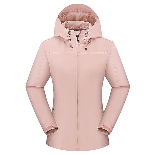 Regenjacke Damen Wasserdicht Atmungsaktiv 5xl Große Größen Regenmantel Schwarz Softshelljacke Gelb Outdoorjacke Übergangsjacke Leichte Jacke mit Kapuze für Frühlings Herbst zum Wandern Fahrrad von Guotobe