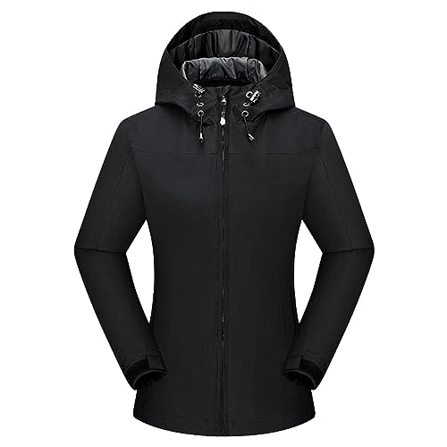 Regenjacke Damen Wasserdicht Atmungsaktiv 5xl Große Größen Regenmantel Schwarz Softshelljacke Gelb Outdoorjacke Übergangsjacke Leichte Jacke mit Kapuze für Frühlings Herbst zum Wandern Fahrrad von Guotobe