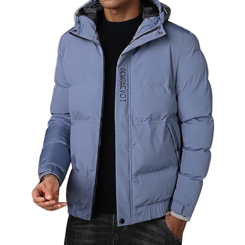 Übergangsjacke Herren, Warm Einfarbig Jacke Daunenjacke Männer Pufferjacke Mit Reißverschluss Herren Windbreaker Outdoorjacke Weich Daunenmantel Down Coat Steppjacke Wintermantel Für Herbst Winter von Guotobe