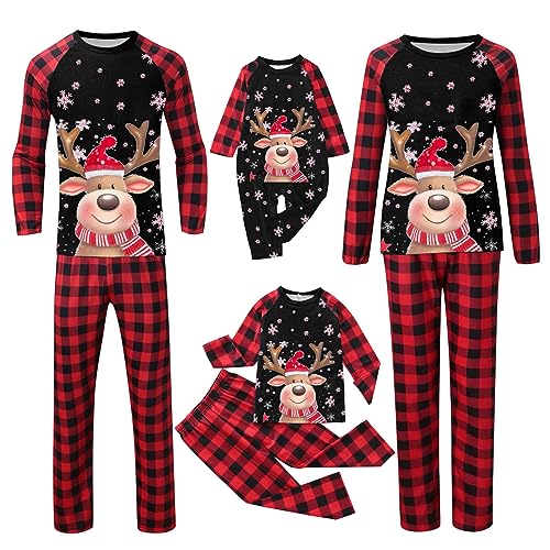 Weihnachts Pyjama Familie Set: Warm Couple Set Christmas Schlafanzug Rundhals Weihnachtspyjama Langarm Familien Outfit Set Winter Damen Herren Kinder Hausanzug Weihnachts Matching Pyjamas Herren von Guotobe