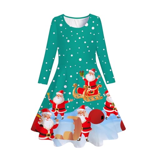 Weihnachtskleid Mädchen Lässig Sweatkleid Weihnachtsoutfit Prinzessin mit Weihnachten Gedruckt Dress Leicht Weicher Weihnachts Kleider Große Größen Swing Kleid Lose Kleid Langarm Freizeitkleidn von Guotobe