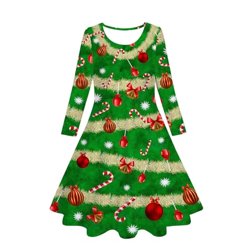Weihnachtskleid Mädchen Lässig Sweatkleid Weihnachtsoutfit Prinzessin mit Weihnachten Gedruckt Dress Leicht Weicher Weihnachts Kleider Große Größen Swing Kleid Lose Kleid Langarm Freizeitkleidn von Guotobe