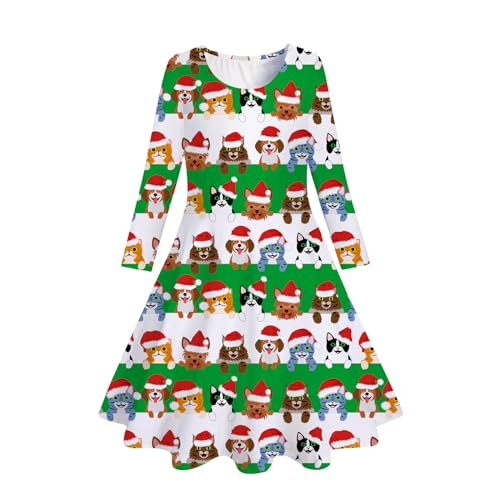Weihnachtskleid Mädchen Lässig Sweatkleid Weihnachtsoutfit Prinzessin mit Weihnachten Gedruckt Dress Leicht Weicher Weihnachts Kleider Große Größen Swing Kleid Lose Kleid Langarm Freizeitkleidn von Guotobe