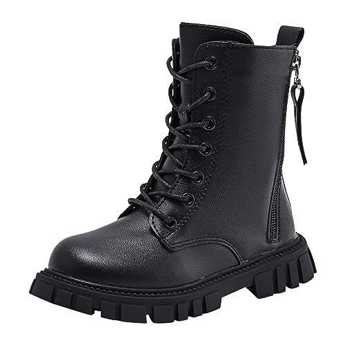 Winterstiefel Mädchen Trekking Kinderschuhe Schlupfstiefel Schwarz Outdoor Schuhe Leicht Große Größen Boots Weichsohlen rutschfeste Stiefel Thermo Schneestiefel Fashion Winterschuhe von Guotobe