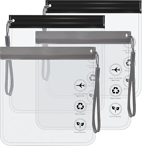 Guoxintech Reise-Kulturbeutel, Flughafensicherheit, Flüssigkeitstaschen, 20 x 20 cm, TSA-genehmigt, Reisezubehör, Urlaubsutensilien, Make-up-Tasche, Hänge-Gepäck für Damen und Herren, Schwarz und Grau Guoxintech Reise-Kulturbeutel, Flughafensicherheit, Flüssigkeitstaschen, 20 x 20 cm, TSA-genehmigt, Reisezubehör, Urlaubsutensilien, Make-up-Tasche, Hänge-Gepäck für Damen und Herren, Schwarz und Grau von Guoxintech