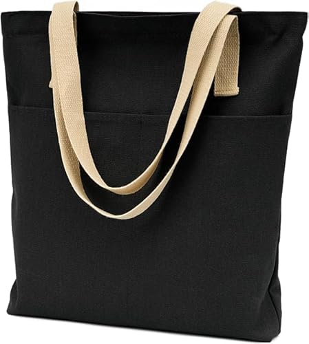 Guozihao Ästhetische Tragetasche aus Segeltuch mit Reißverschluss und Taschen für Damen und Herren von Guozihao