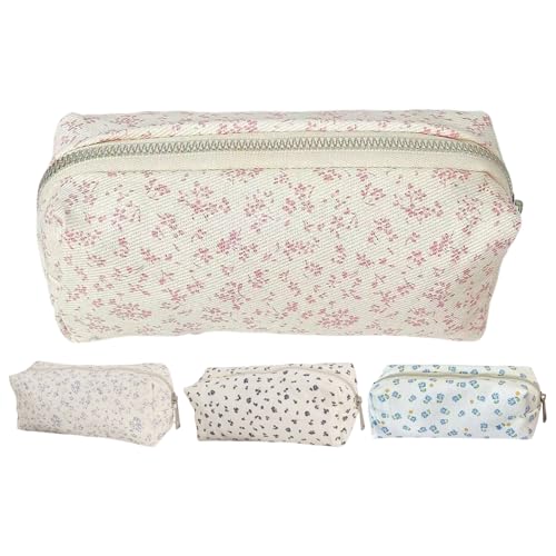 Gupcaqosjw 4 Stück Kosmetiktasche Mädchen Mit Blumenmuster 18X6X7 cm Make Up Tasche Für Damen Mädchen, Kosmetikbeutel Mit Blümchen Für Make-up-Pinsel Und Beauty-Utensilien Reisen, Täglichen Gebrauch von Gupcaqosjw