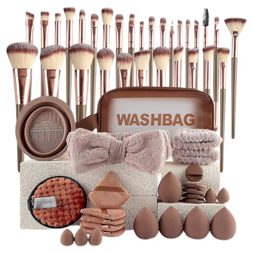 Gupcaqosjw 56 Stück Pinselset Makeup, Make Up Pinsel Set, Schminkpinsel Set, Lidschattenbürsten, Applikator Lidschatten Rouge Concealer Pulverbürsten, Multifunktionales Make Up Pinsel Set von Gupcaqosjw