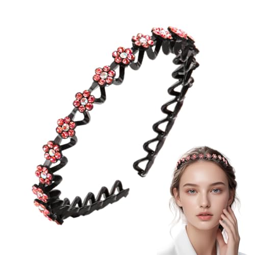 Gupcaqosjw Dekorative Stirnbänder mit Zähnen,Strass-Blumen-Haar-Stirnband,Pflaumenblüten-Strass-Haarband für Frauen | Anti-Rutsch-Haarband für modische Frisur und Gesichtswäsche von Gupcaqosjw