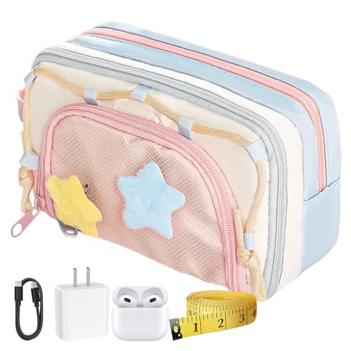 Gupcaqosjw Federmäppchen | Fünfzackiger Stern Schulorganizer | Ästhetische Stiftetasche Mit Reißverschluss Schreibwaren Organisation Must-Haves Für Kinder Studenten Mädchen Kunst Basteln Zeichnen von Gupcaqosjw