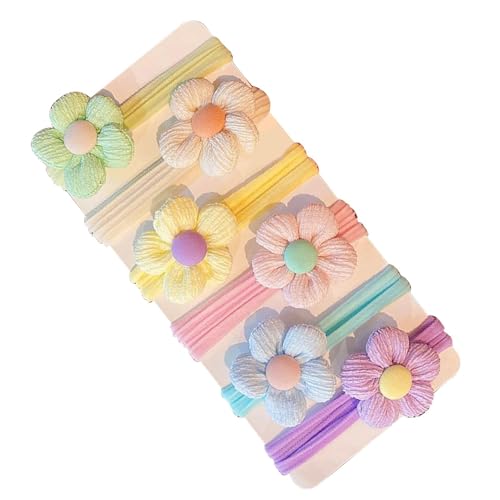 Gupcaqosjw Haargummis für Kleinkinder,Haargummis für Babys, 6X -Scrunchies Soft Flower, Leichter Haarschmuck für kleine Mädchen, Pferdeschwanzhalter für dickes oder dünnes Haar von Gupcaqosjw