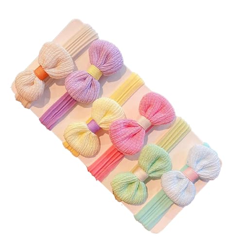 Gupcaqosjw Haargummis für kleine Mädchen,Haargummis für Kleinkinder, 6X Haarbänder mit Blumenschleife, Leichter Haarschmuck für kleine Mädchen, Pferdeschwanzhalter für dickes oder dünnes Haar von Gupcaqosjw
