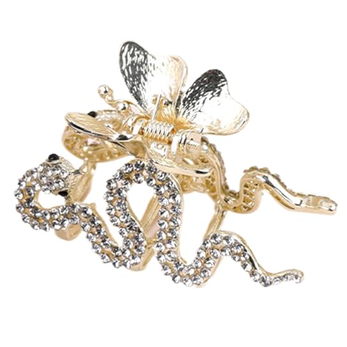 Gupcaqosjw Haarspangenklammern, Schlangen-Gothic-Haarklammer - Strass Haarspange Schlangenklauen-Kieferklammern - Unregelmäßige Haarklammern in Schlangenform für Freunde, Mädchen, Frauen, Familie von Gupcaqosjw