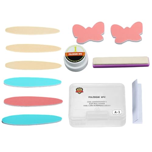 Gupcaqosjw Nagelpolier-Set | Polierwachs Und Puffer Für Naturnägel,Maniküre Zubehör Nagelverstärker für Frauen Studio Wohnung Badezimmer von Gupcaqosjw