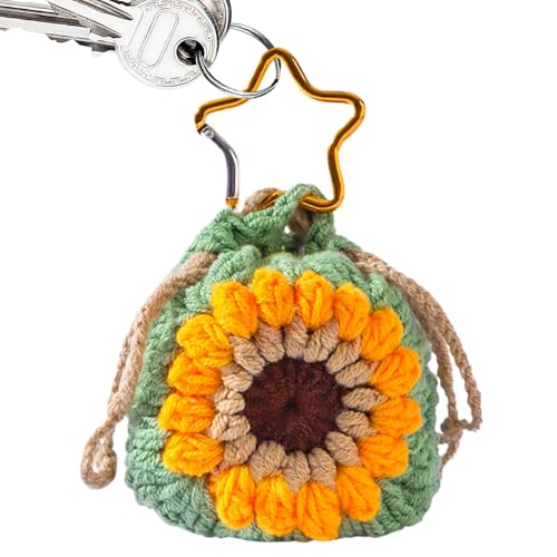 Gupcaqosjw Schlüsselanhänger Münztasche | Geldbeutel-Anhänger Häkel-Sonnenblume - Modische Zugband Münzbeutel Tasche Für Damen Herren Jugendliche Schule Handtasche Karten Gupcaqosjw Schlüsselanhänger Münztasche | Geldbeutel-Anhänger Häkel-Sonnenblume - Modische Zugband Münzbeutel Tasche Für Damen Herren Jugendliche Schule Handtasche Karten von Gupcaqosjw