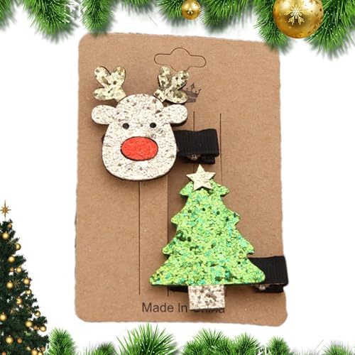 Gupcaqosjw Weihnachts-Haarnadel-Set, Weihnachts-Entenschnabel-Clips, Niedliches Entenschnabel-Haarnadel-Set, Haardekorationswerkzeug in leuchtenden Farben für Schulaktivitäten, Partys mit Freunden, von Gupcaqosjw