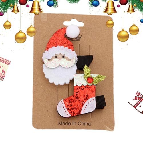 Gupcaqosjw Weihnachts-Haarnadeln für Frauen,Weihnachts-Haarspangen-Set | Niedliches Entenschnabel-Haarnadel-Set | Haardekorationswerkzeug in leuchtenden Farben für Schulaktivitäten, Partys mit von Gupcaqosjw