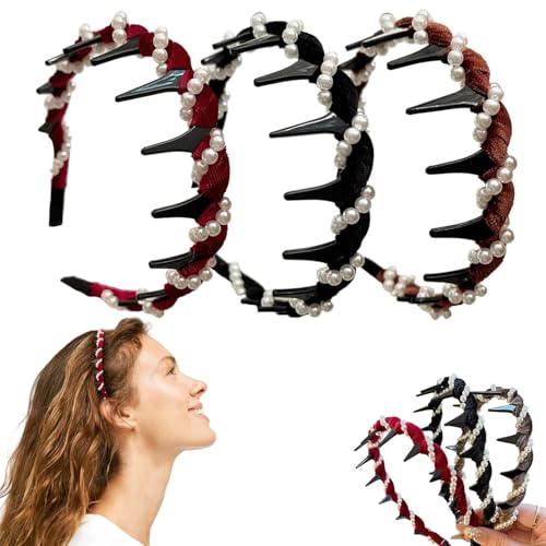 Gupcaqosjw Zacken Haarband | Frauen Anti-Rutsch Band - Hochkroniges Haarband, Haarstyling-Zubehör für Reisen, Festivals, Schule, Outdoor und Zuhause von Gupcaqosjw