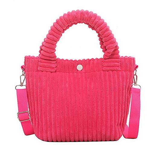 Damen Cord Schultertasche Kleine Crossbody Tasche Casual Tote Bag Messenger Geldbörse Handtasche, rose von Gupiar