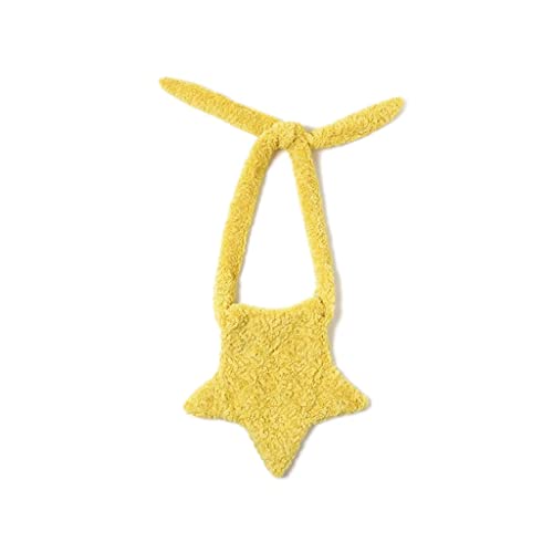 Furry Purse Star Shaped Shoulder Bag Fluffy Faux Pentagramm Handtasche Fluffy Y2K Tote Plüsch Crossbody Tasche für Frauen Mädchen, gelb von Gupiar