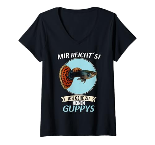 Damen Guppys Guppy T-Shirt mit V-Ausschnitt von Guppys Guppy Tier Shop