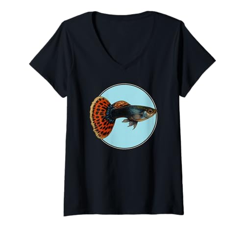 Damen Guppys Guppy T-Shirt mit V-Ausschnitt von Guppys Guppy Tier Shop