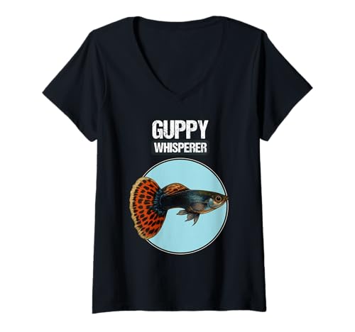 Damen Guppys Guppy T-Shirt mit V-Ausschnitt von Guppys Guppy Tier Shop