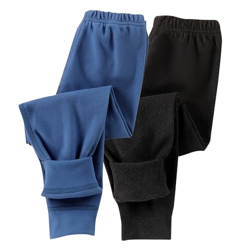 Guqmjde 2er Pack Mädchen Leggings Thermohose Jungen Baumwolle Thermo Hose Kinder Winterhose Fleece Thermoleggings Warme Elastische Taille Thermounterwäsche Bequem Fleecehose Blau＋Dunkelgrau 130 von Guqmjde