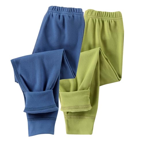 Guqmjde 2er Pack Mädchen Leggings Thermohose Jungen Baumwolle Thermo Hose Kinder Winterhose Fleece Thermoleggings Warme Elastische Taille Thermounterwäsche Bequem Fleecehose Blau＋Grün 120 von Guqmjde