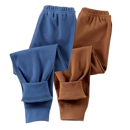Guqmjde 2er Pack Mädchen Leggings Thermohose Jungen Baumwolle Thermo Hose Kinder Winterhose Fleece Thermoleggings Warme Elastische Taille Thermounterwäsche Bequem Fleecehose Blau＋Kaffee 110 von Guqmjde