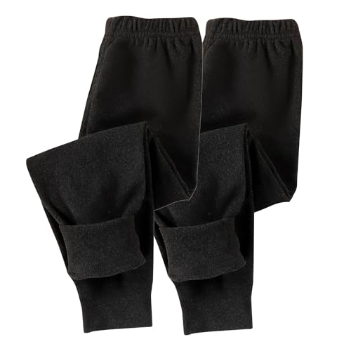 Guqmjde 2er Pack Mädchen Leggings Thermohose Jungen Baumwolle Thermo Hose Kinder Winterhose Fleece Thermoleggings Warme Elastische Taille Thermounterwäsche Bequem Fleecehose Dunkelgrau 110 von Guqmjde