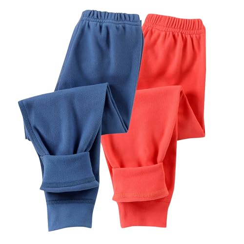 Guqmjde 2er Pack Mädchen Leggings Thermohose Jungen Baumwolle Thermo Hose Kinder Winterhose Fleece Thermoleggings Warme Elastische Taille Thermounterwäsche Fleecehose Blau＋Wassermelonenrot 140 von Guqmjde