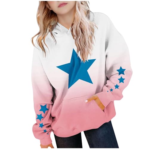 Guqmjde Hoodie Mädchen Kapuzenpullover Mode Sweatshirt Batik Klamotten Lässiger Kinderkleidung Jogging Sportbekleidung Gym Oberteil Gradient Tshirt Hoodie Weiß 130 von Guqmjde